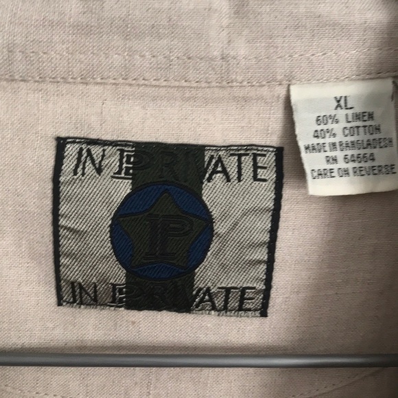 InPrivate 60/40 Linen/cotton button down shirt XL - Picture 4 of 4